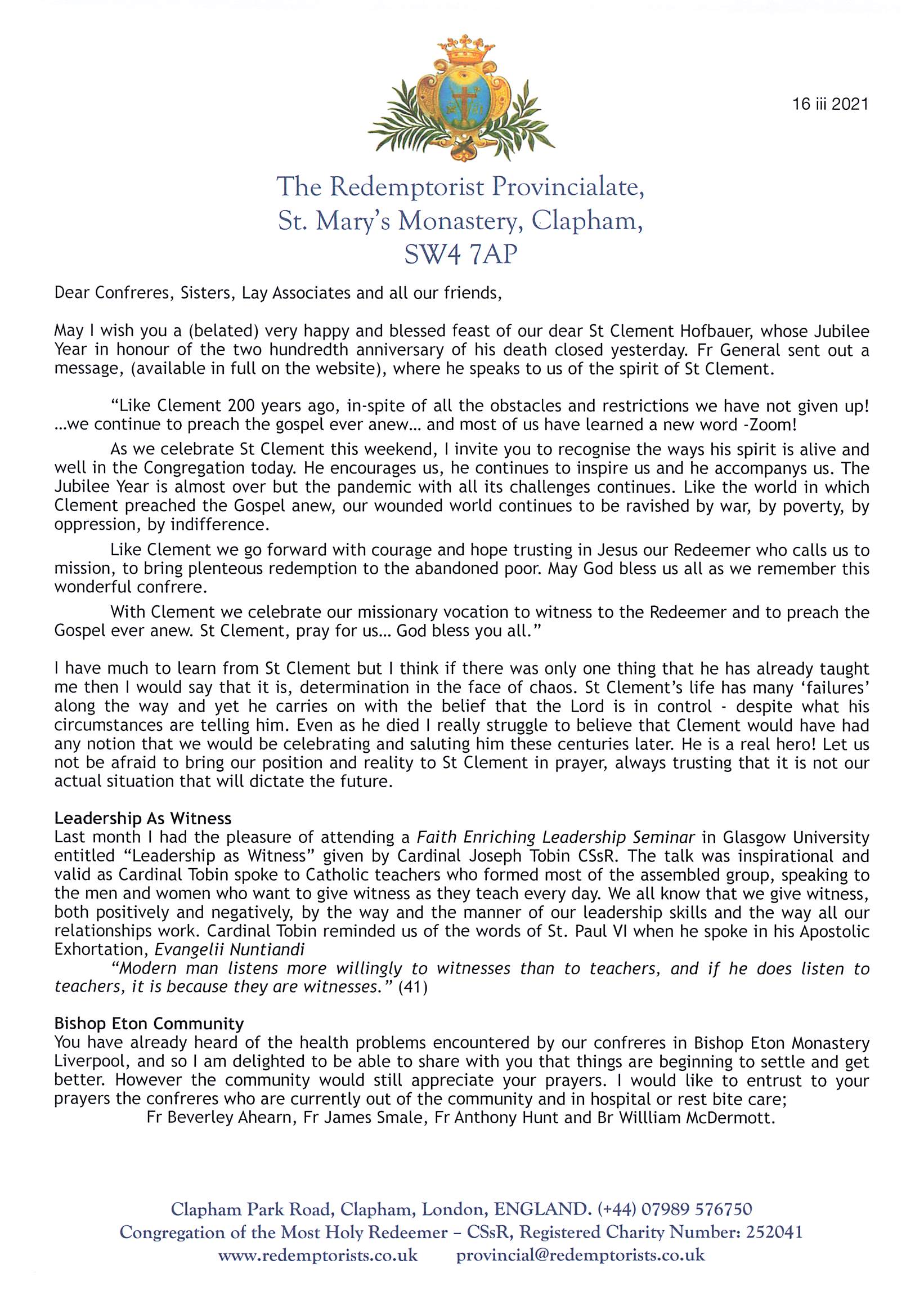 provincial letter 16iii2021 page 1