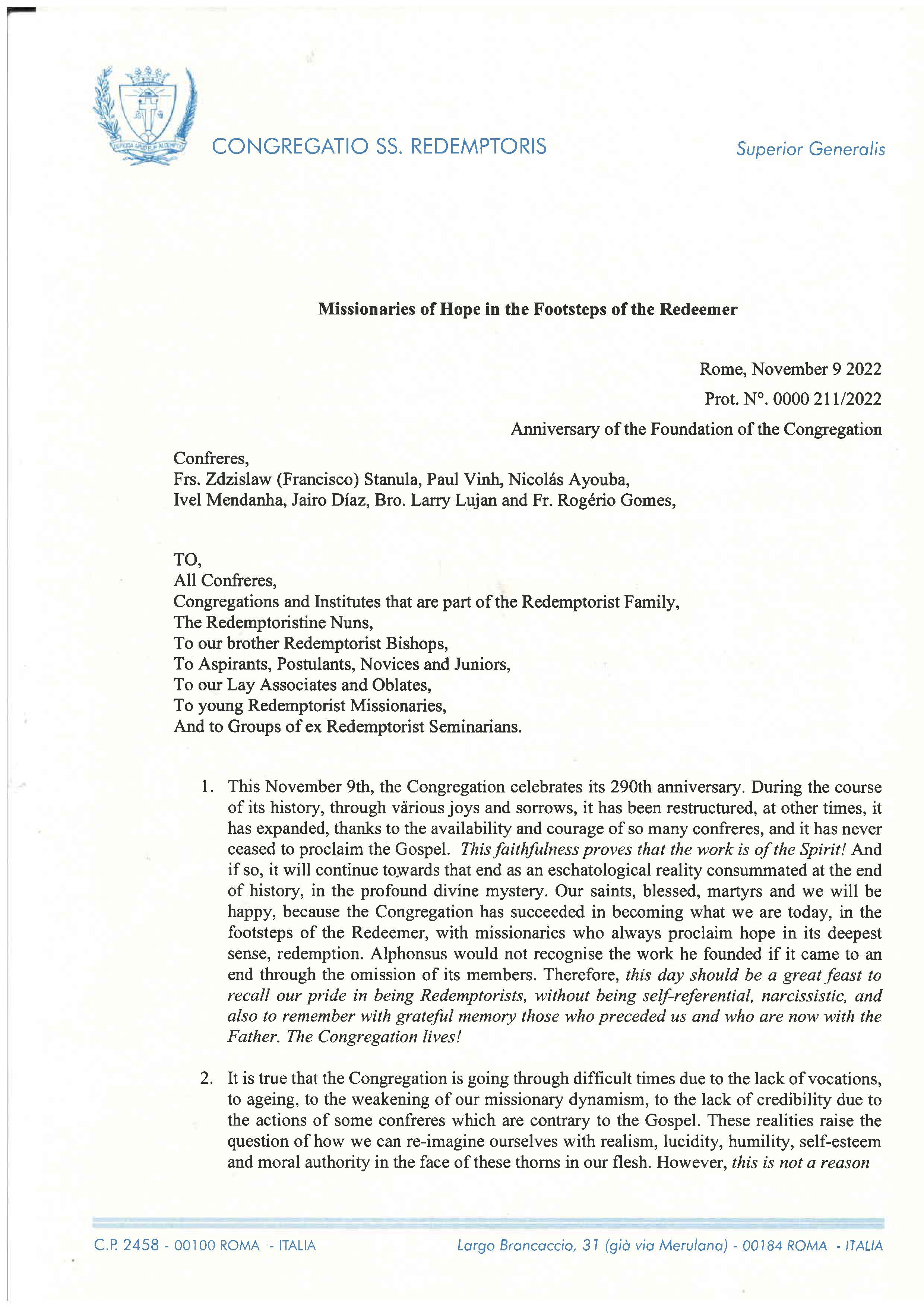 anniversaryofthefoundationofthecongregation page 1