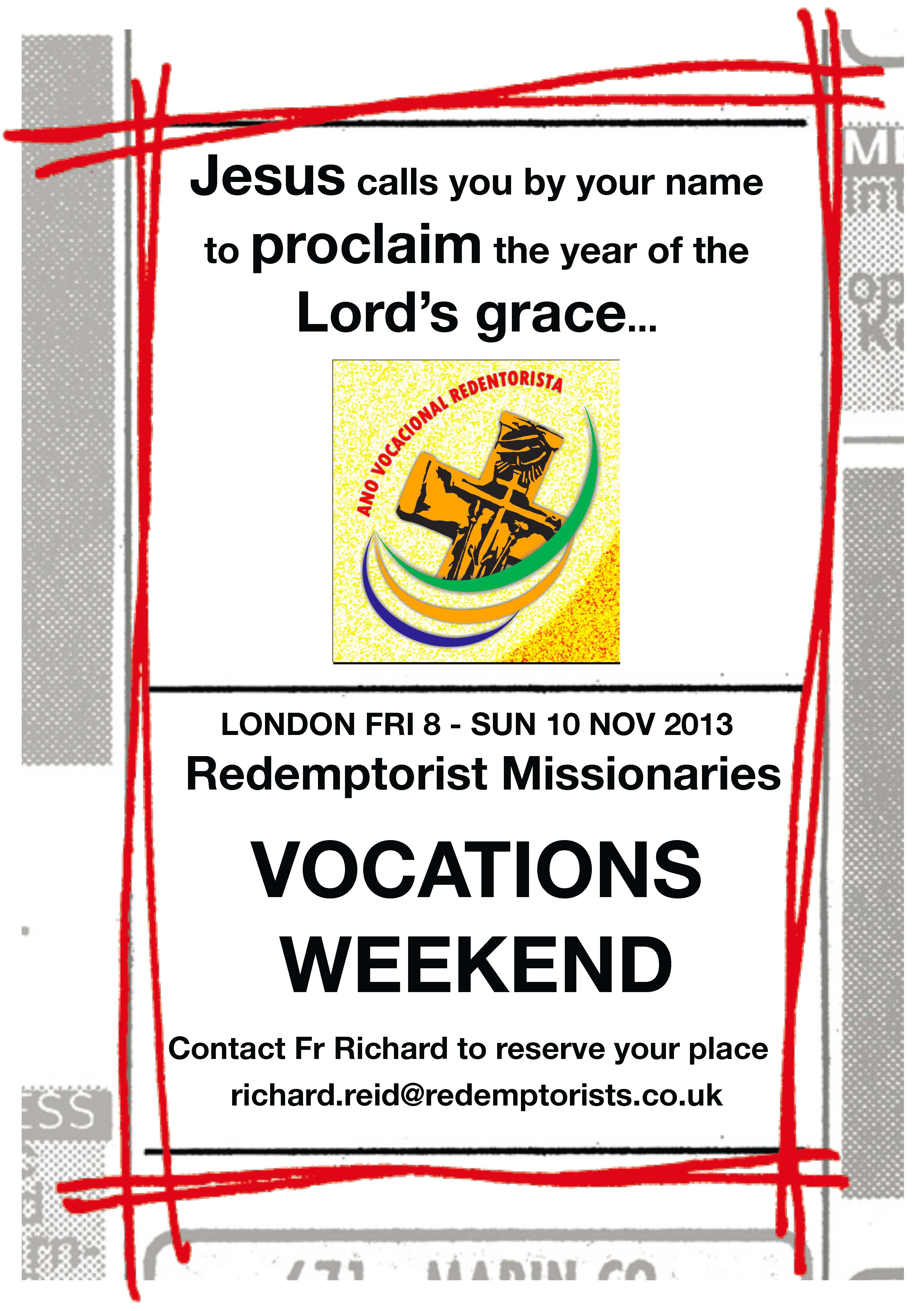 vocations weekend 8-10 nov
